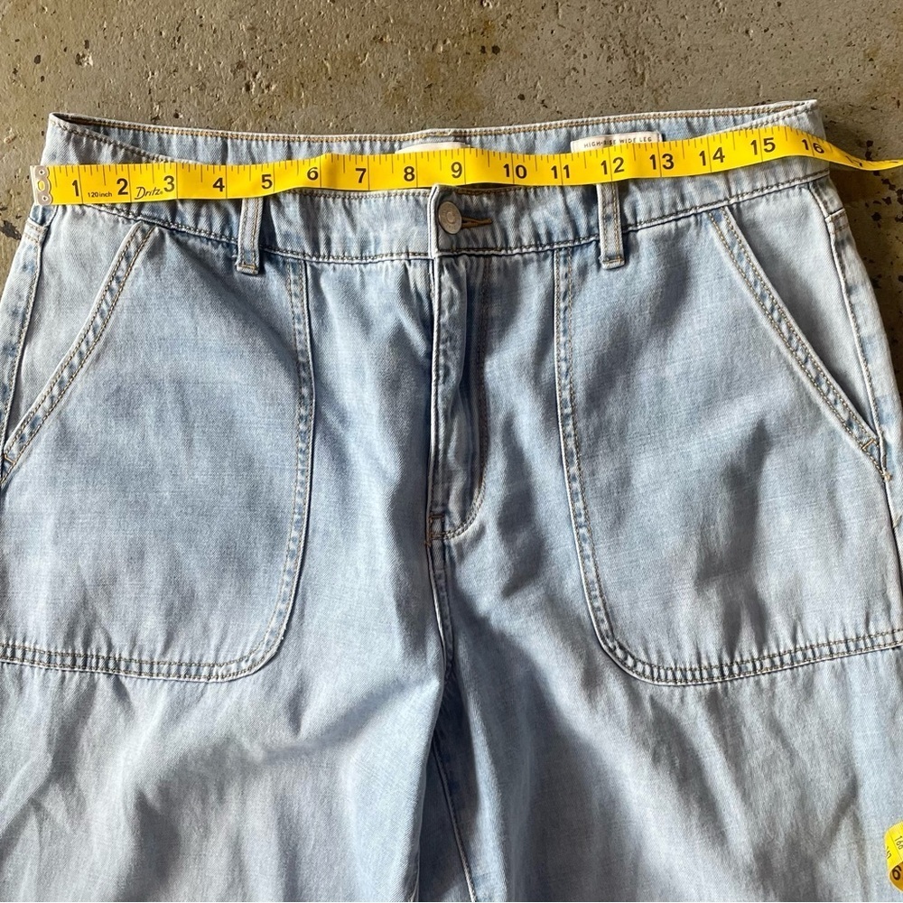 Wonderly Light Blue Wide-Leg 100% Cotton Jeans Size 10 Regular - Picture 4 of 7